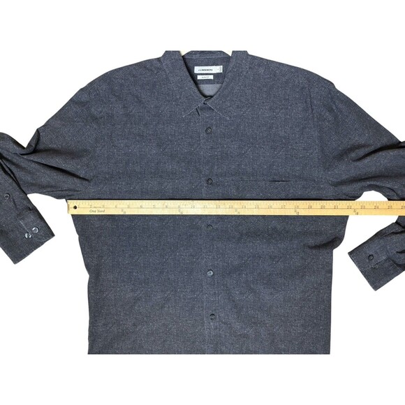 J. Lindeberg Long Sleeve Button Down Dani Mel Pop Print Shirt Men's L Black Slim - Picture 9 of 10